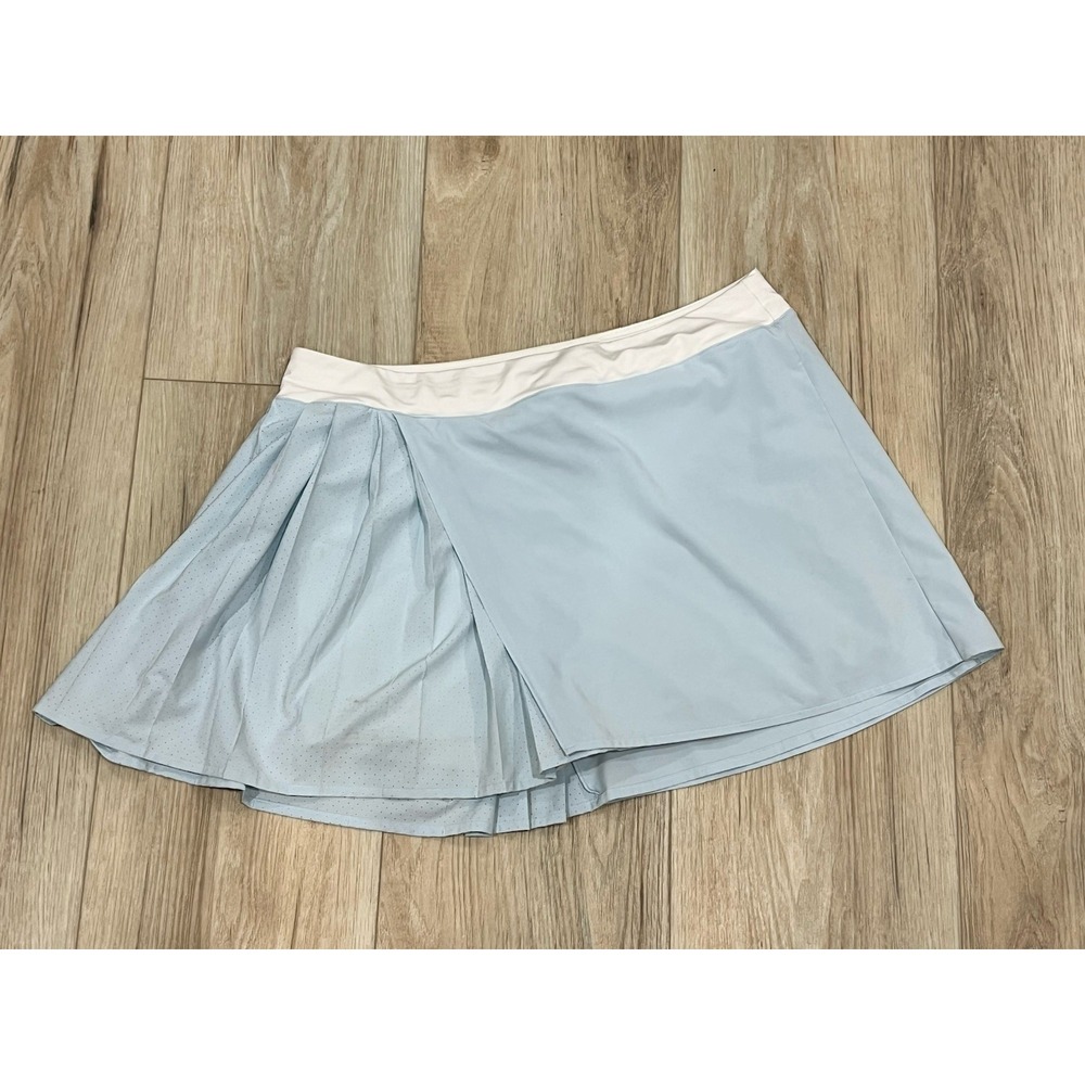 lululemon Varsity High-Rise Pleated Tennis Skirt Skort Light Blue White Size 12